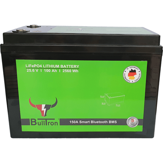 BullTron 100Ah inkl. Smart BMS mit 150A Dauerstrom & Bluetooth App
